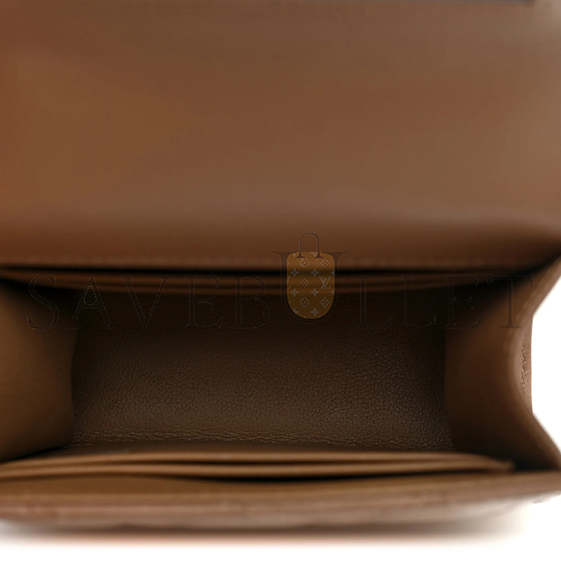 Ch**el lambskin quilted mini top handle flap clutch with chain beige ap2682 (11*11*5.5cm)